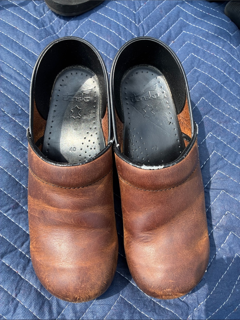 Dansko Brown Leather Slip-On Clogs